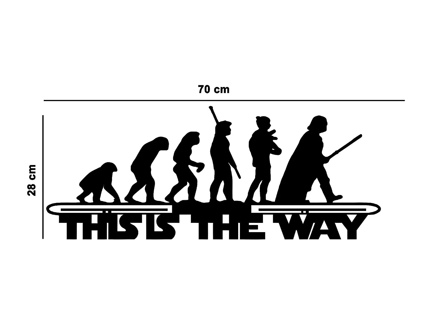 Decoração em Metal This is the Way, Preto, 70x1,5x28 cm, EPIKASA