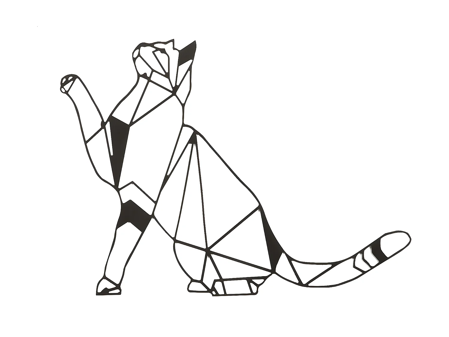 Decoração em Metal Gatos 3, Preto, 51x1,5x36 cm, EPIKASA