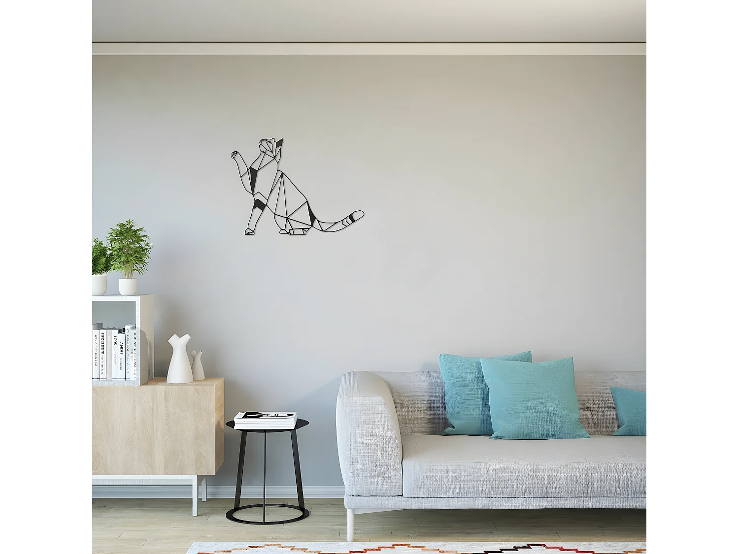 Decoração em Metal Gatos 3, Preto, 51x1,5x36 cm, EPIKASA