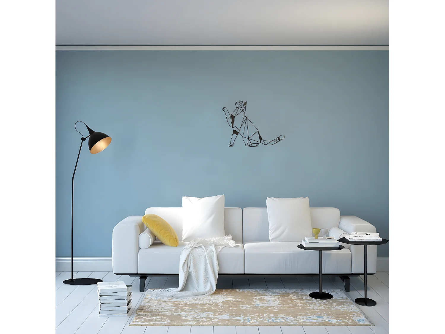 Decoração em Metal Gatos 3, Preto, 51x1,5x36 cm, EPIKASA