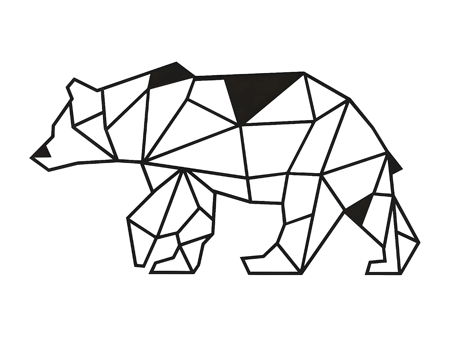 Metalen Decoratie Beer 4 - Zwart - 55x1,5x30 cm - EPIKASA