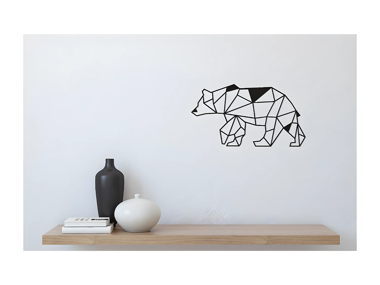 Metalen Decoratie Beer 4 - Zwart - 55x1,5x30 cm - EPIKASA