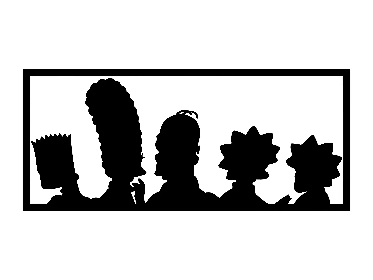 Décoration en Métal Simpson 2, Noir, 100x1,5x45 cm, EPIKASA