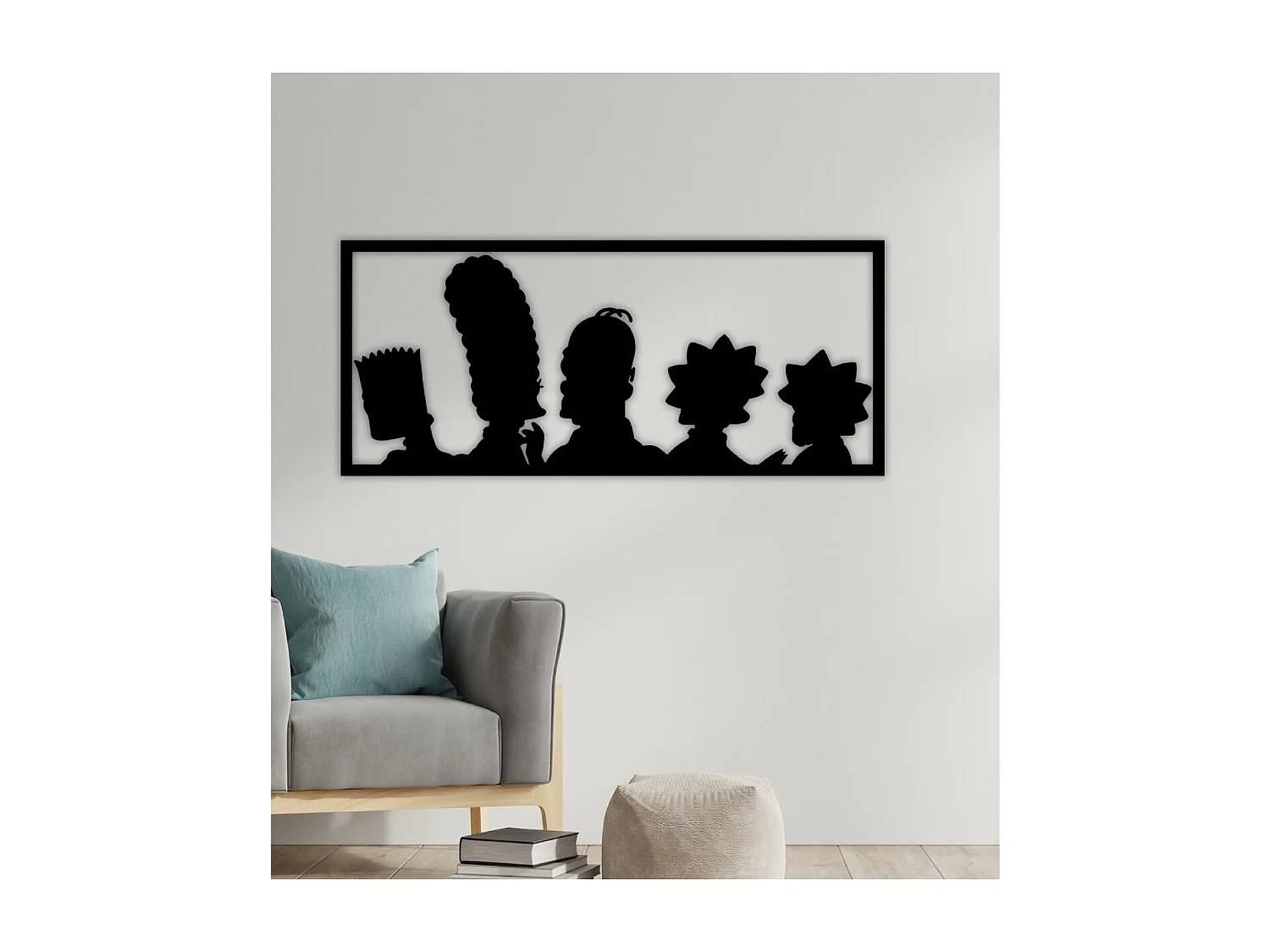 Décoration en Métal Simpson 2, Noir, 100x1,5x45 cm, EPIKASA