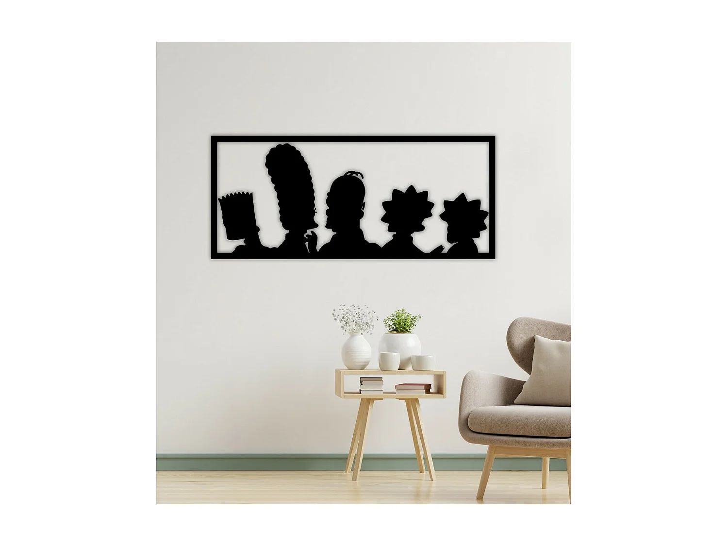 Décoration en Métal Simpson 2, Noir, 100x1,5x45 cm, EPIKASA