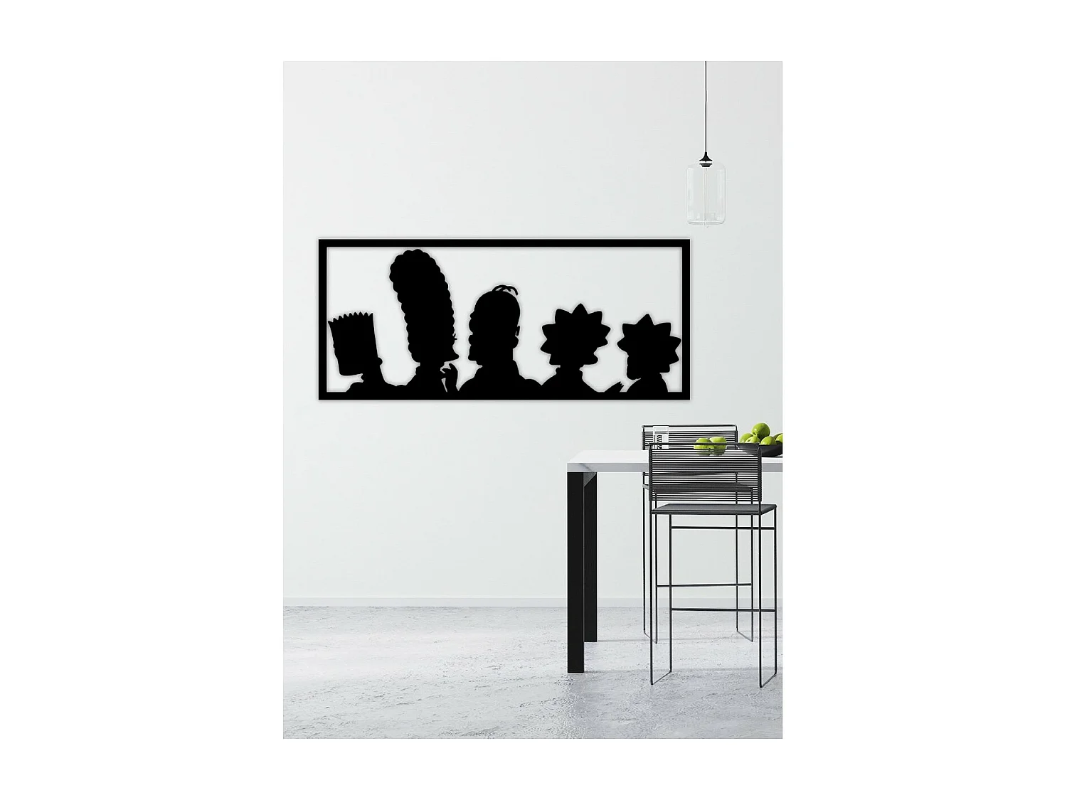 Décoration en Métal Simpson 2, Noir, 100x1,5x45 cm, EPIKASA