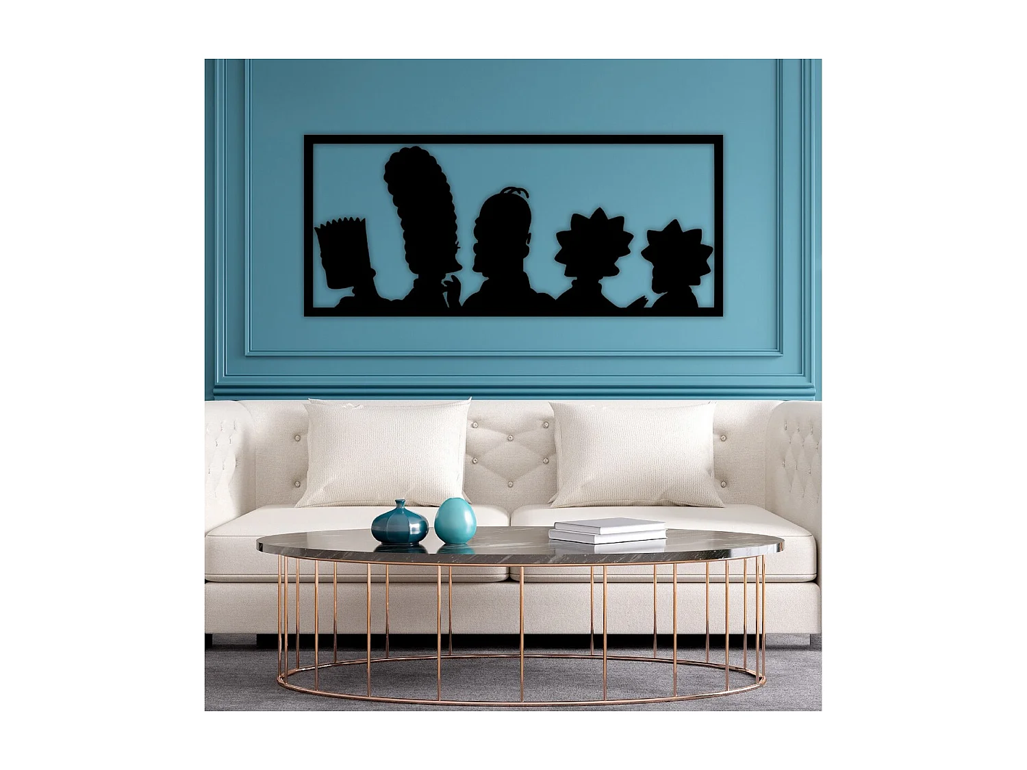 Décoration en Métal Simpson 2, Noir, 100x1,5x45 cm, EPIKASA