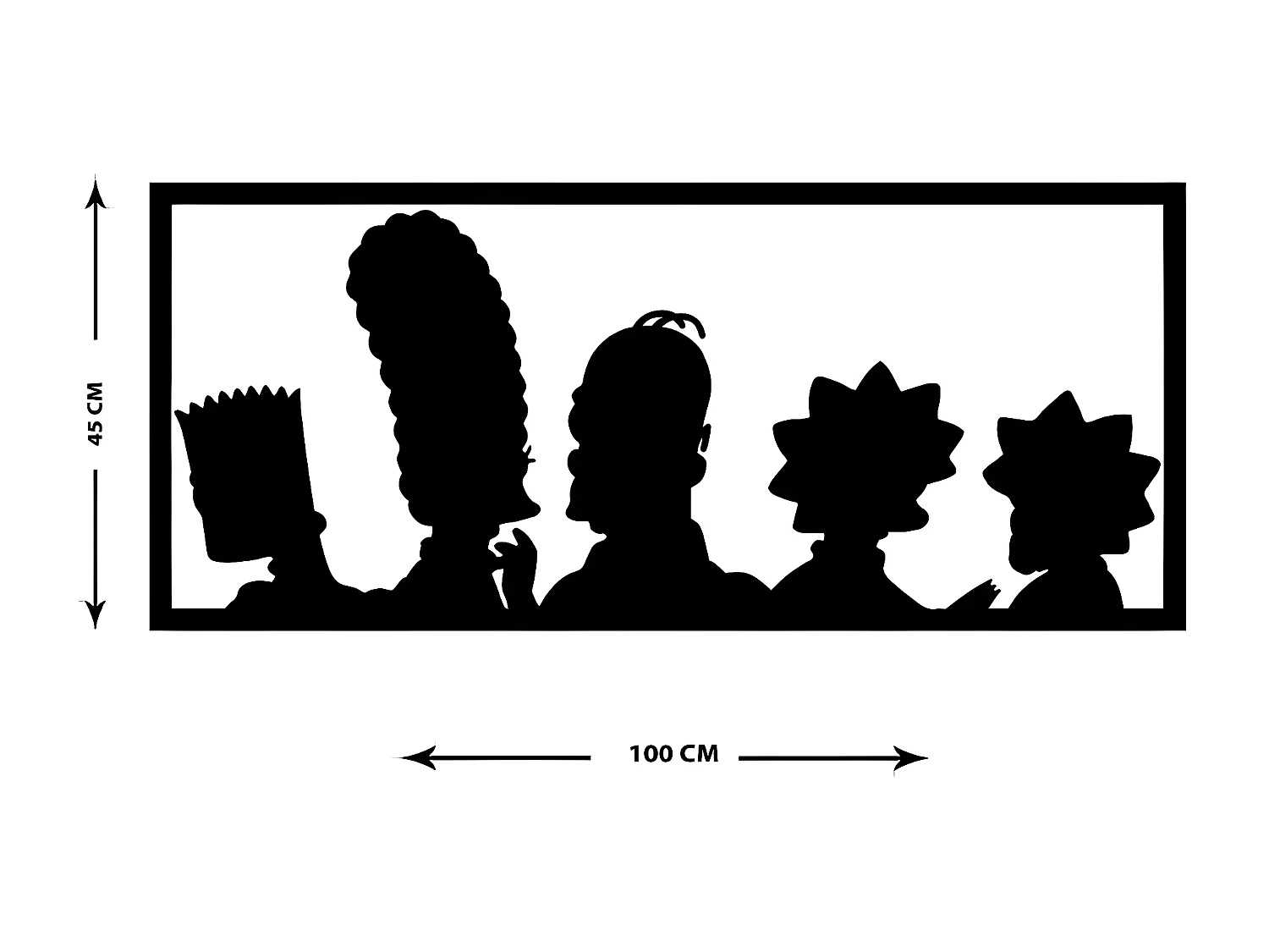 Décoration en Métal Simpson 2, Noir, 100x1,5x45 cm, EPIKASA