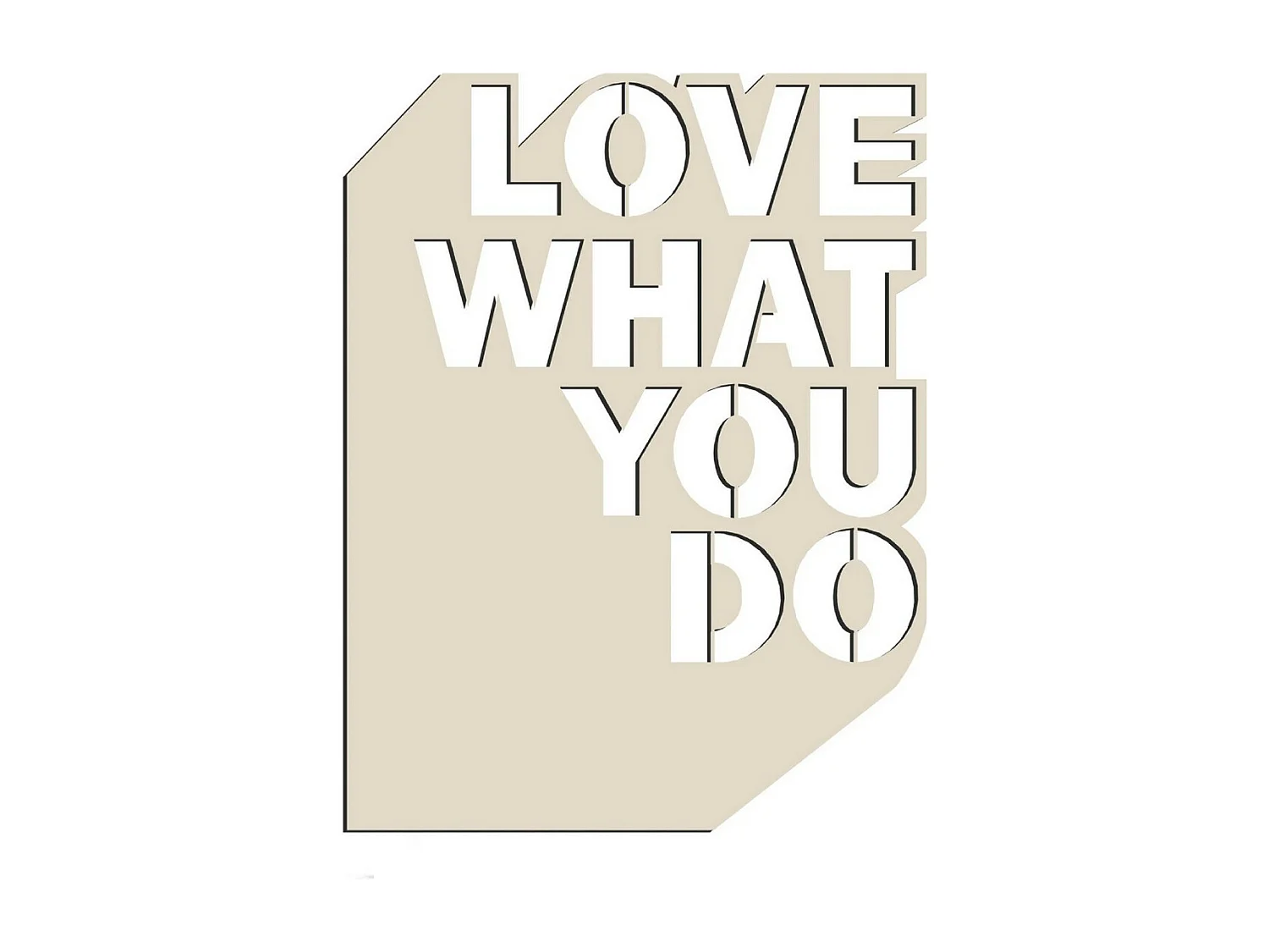 Dekoracja Metalowa Kochaj to, co robisz 1, Piasek, 41x1,5x53 cm, EPIKASA