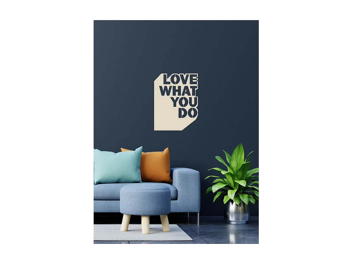 Dekoracja Metalowa Kochaj to, co robisz 1, Piasek, 41x1,5x53 cm, EPIKASA