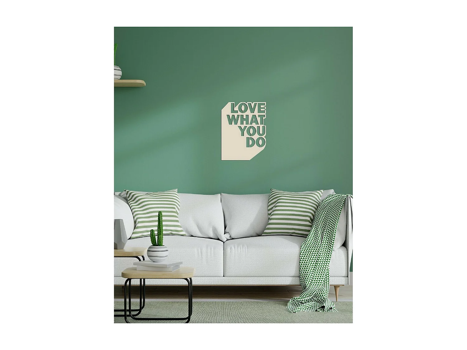 Dekoracja Metalowa Kochaj to, co robisz 1, Piasek, 41x1,5x53 cm, EPIKASA