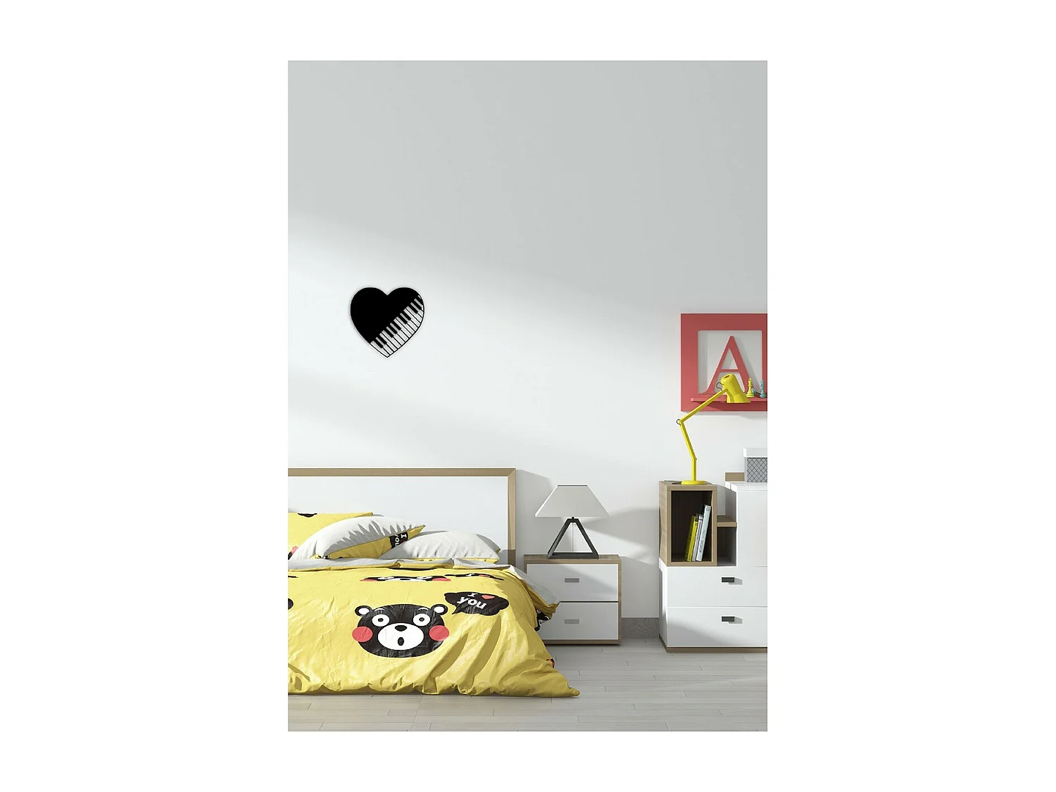 Decoração em Metal Pianoforte 9, Preto, 63x1,5x60 cm, EPIKASA