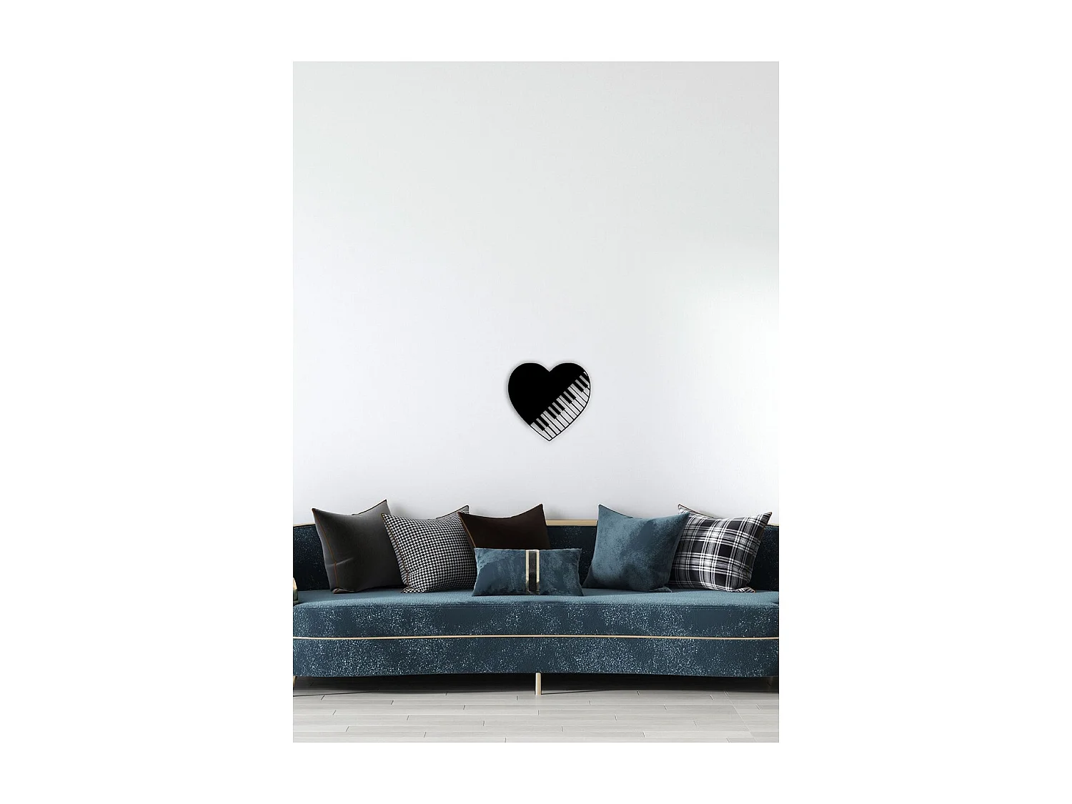 Decoração em Metal Pianoforte 9, Preto, 63x1,5x60 cm, EPIKASA