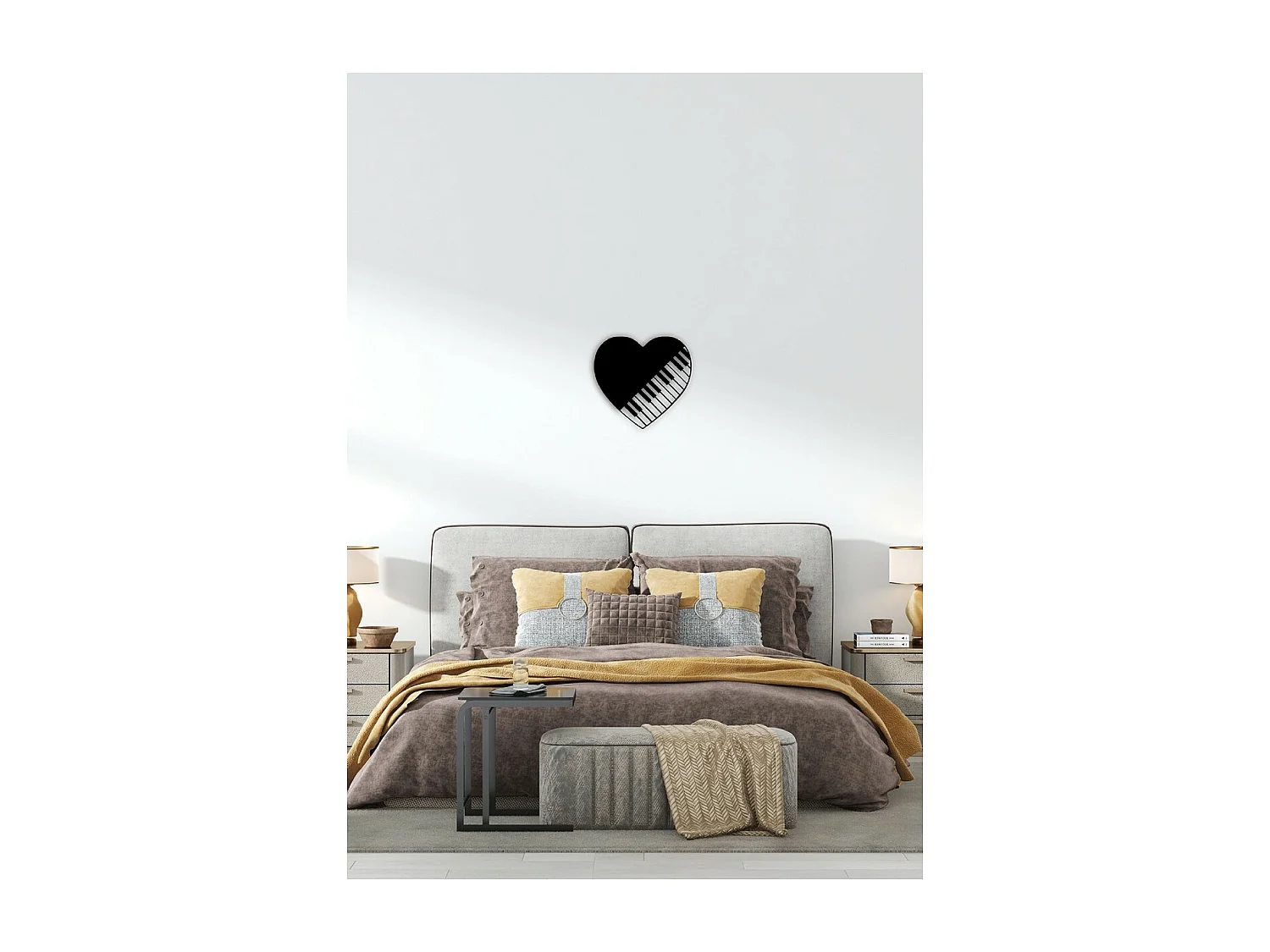 Decoração em Metal Pianoforte 9, Preto, 63x1,5x60 cm, EPIKASA