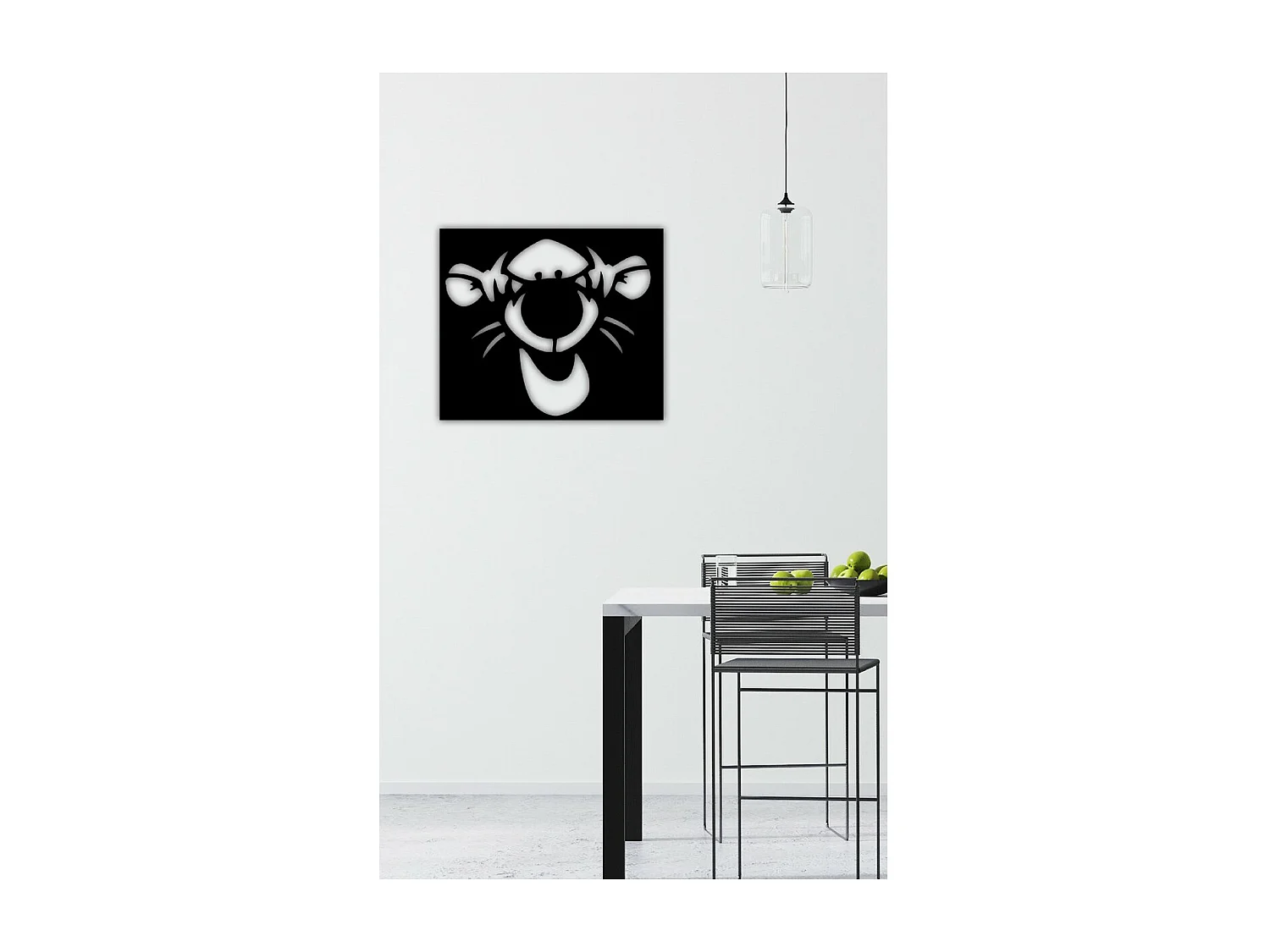 Dekoracja Metalowa Tygrys, Czarny, 58x1,5x50 cm, EPIKASA