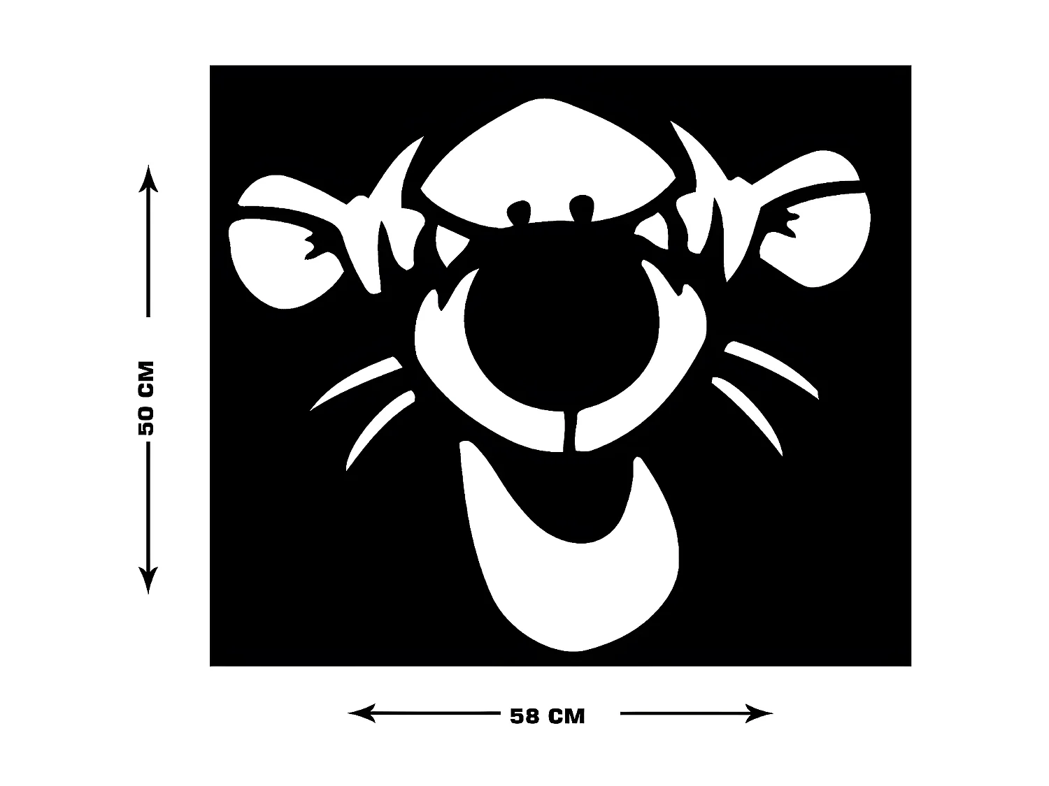 Dekoracja Metalowa Tygrys, Czarny, 58x1,5x50 cm, EPIKASA
