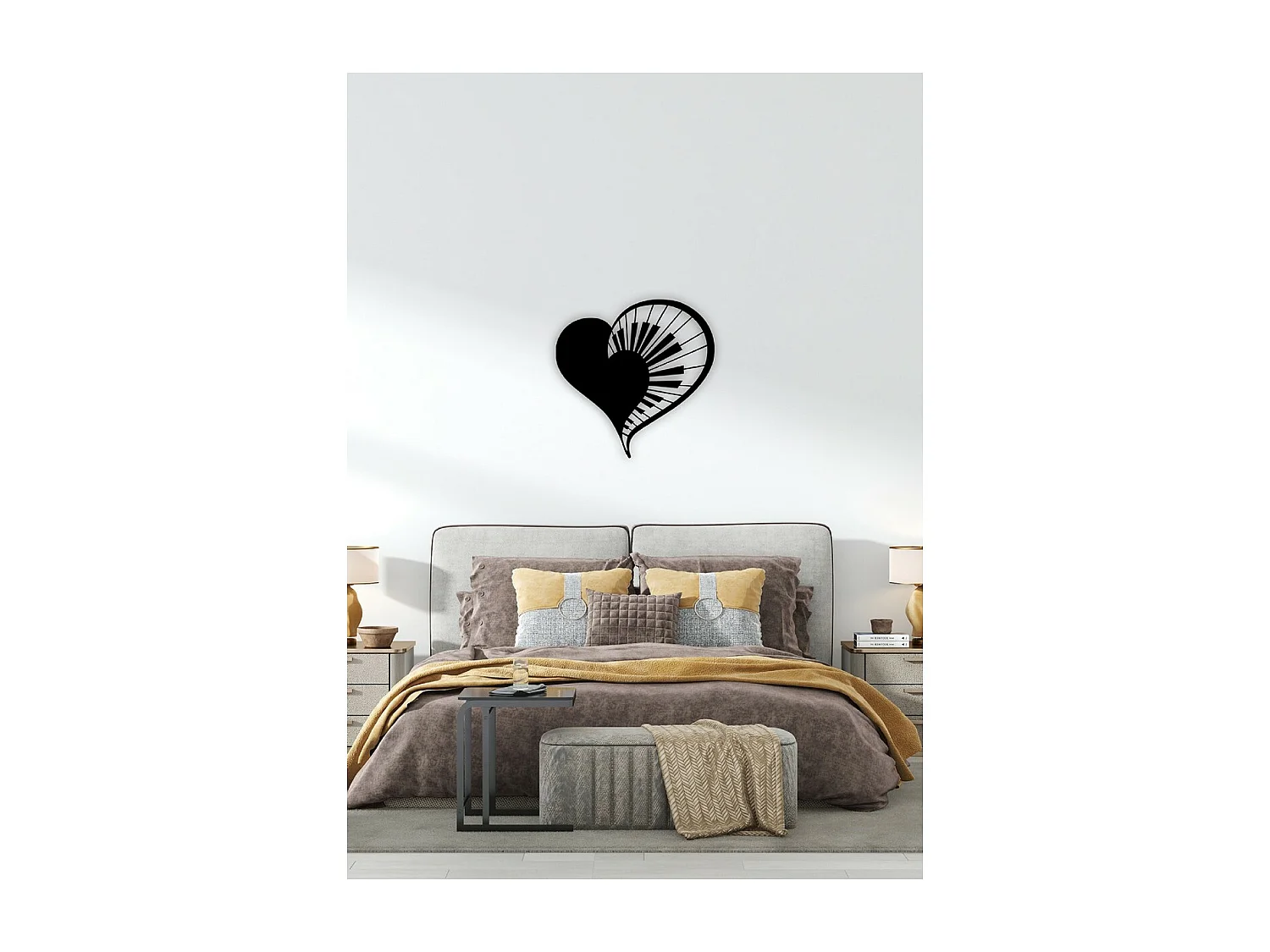 Dekoracja Metalowa Fortepian 5, Czarny, 63x1,5x63 cm, EPIKASA