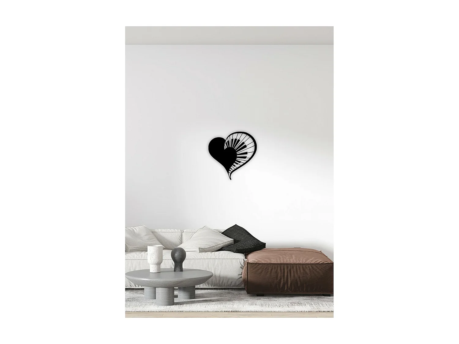 Dekoracja Metalowa Fortepian 5, Czarny, 63x1,5x63 cm, EPIKASA