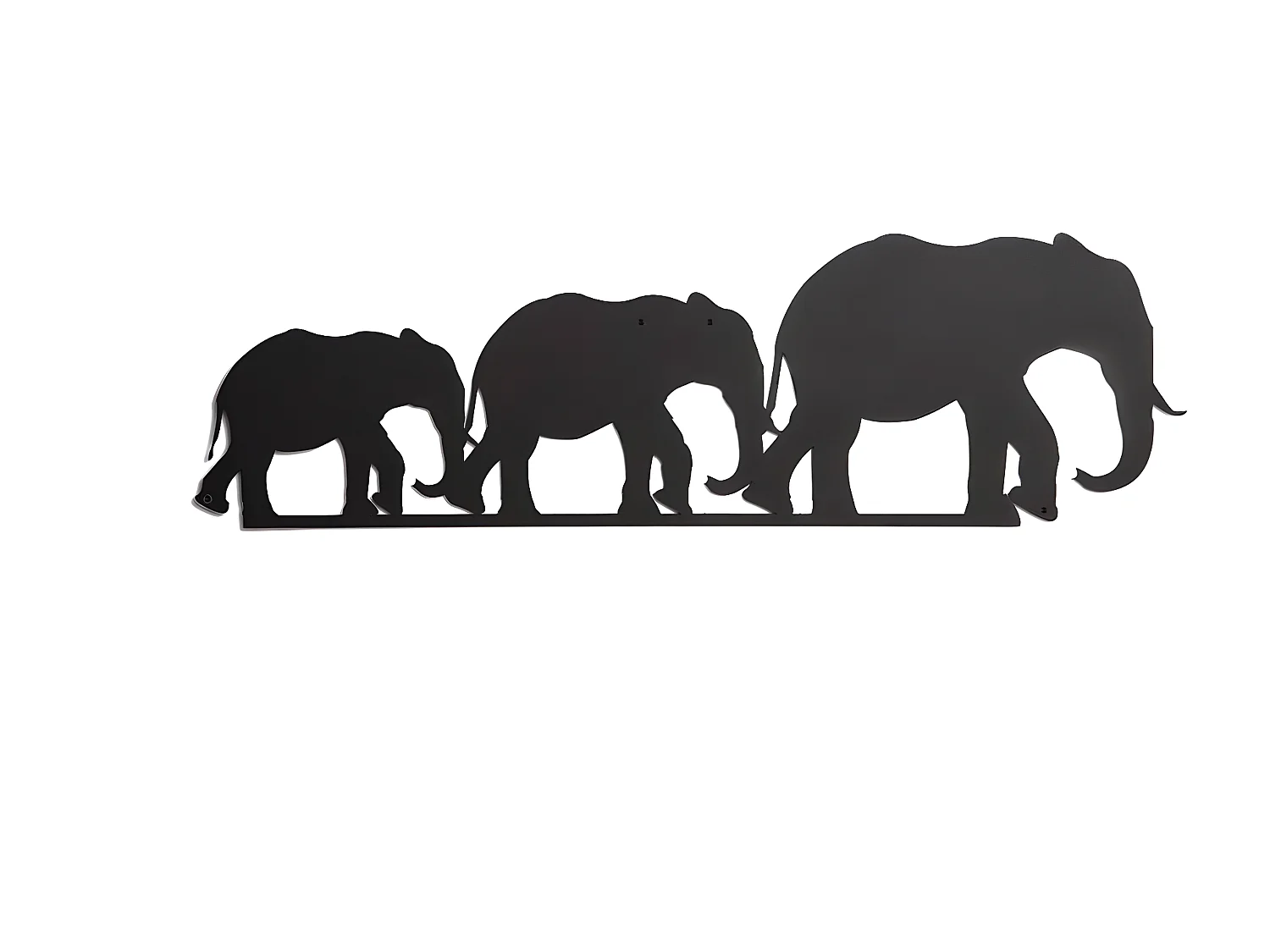 Metalen Decoratie Olifant 4 - Zwart - 50x1,5x15 cm - EPIKASA