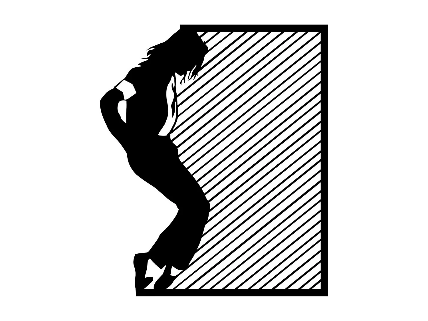 Décoration en Métal Micheal Jackson, Noir, 78x1,5x92 cm, EPIKASA