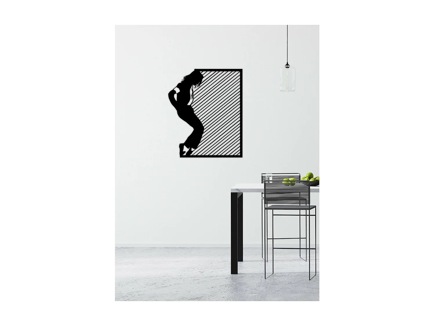 Décoration en Métal Micheal Jackson, Noir, 78x1,5x92 cm, EPIKASA