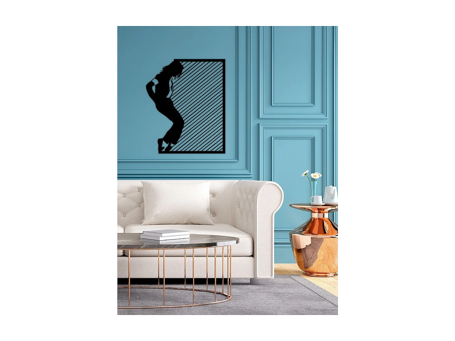 Décoration en Métal Micheal Jackson, Noir, 78x1,5x92 cm, EPIKASA