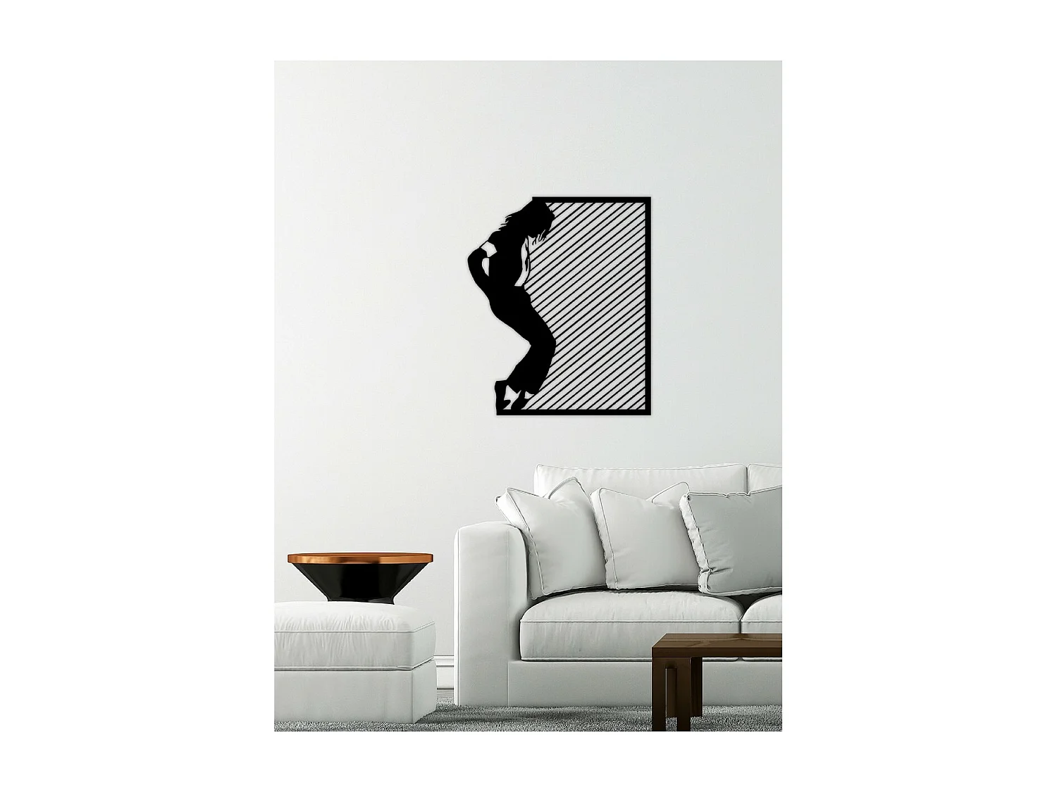 Décoration en Métal Micheal Jackson, Noir, 78x1,5x92 cm, EPIKASA