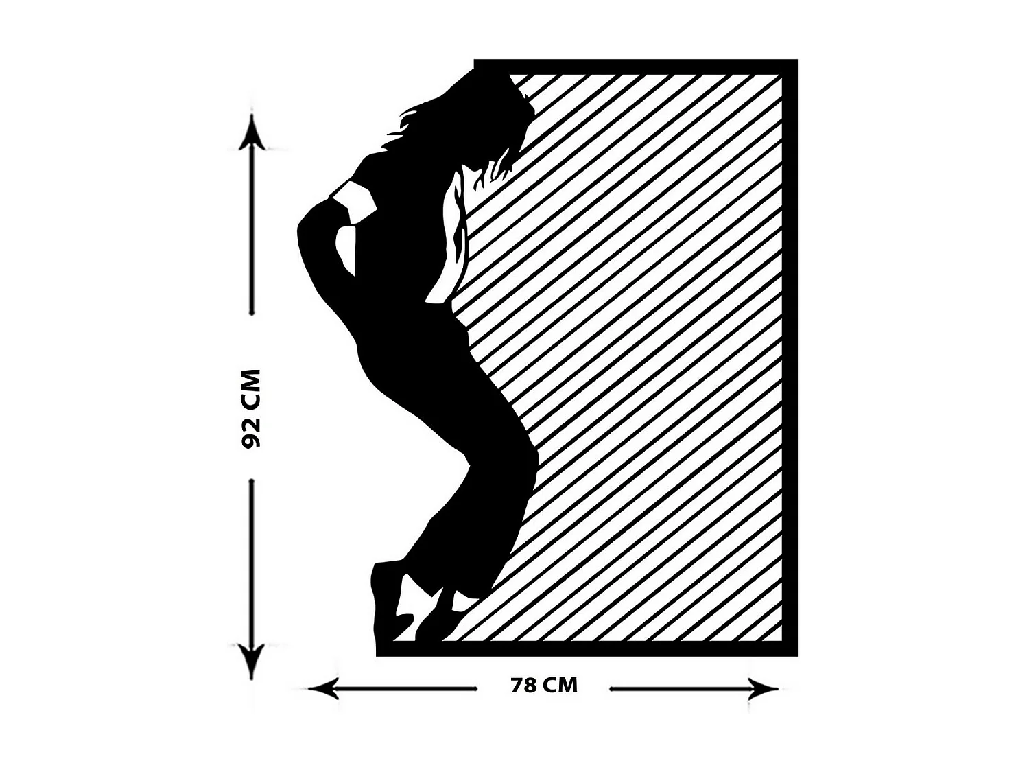 Décoration en Métal Micheal Jackson, Noir, 78x1,5x92 cm, EPIKASA