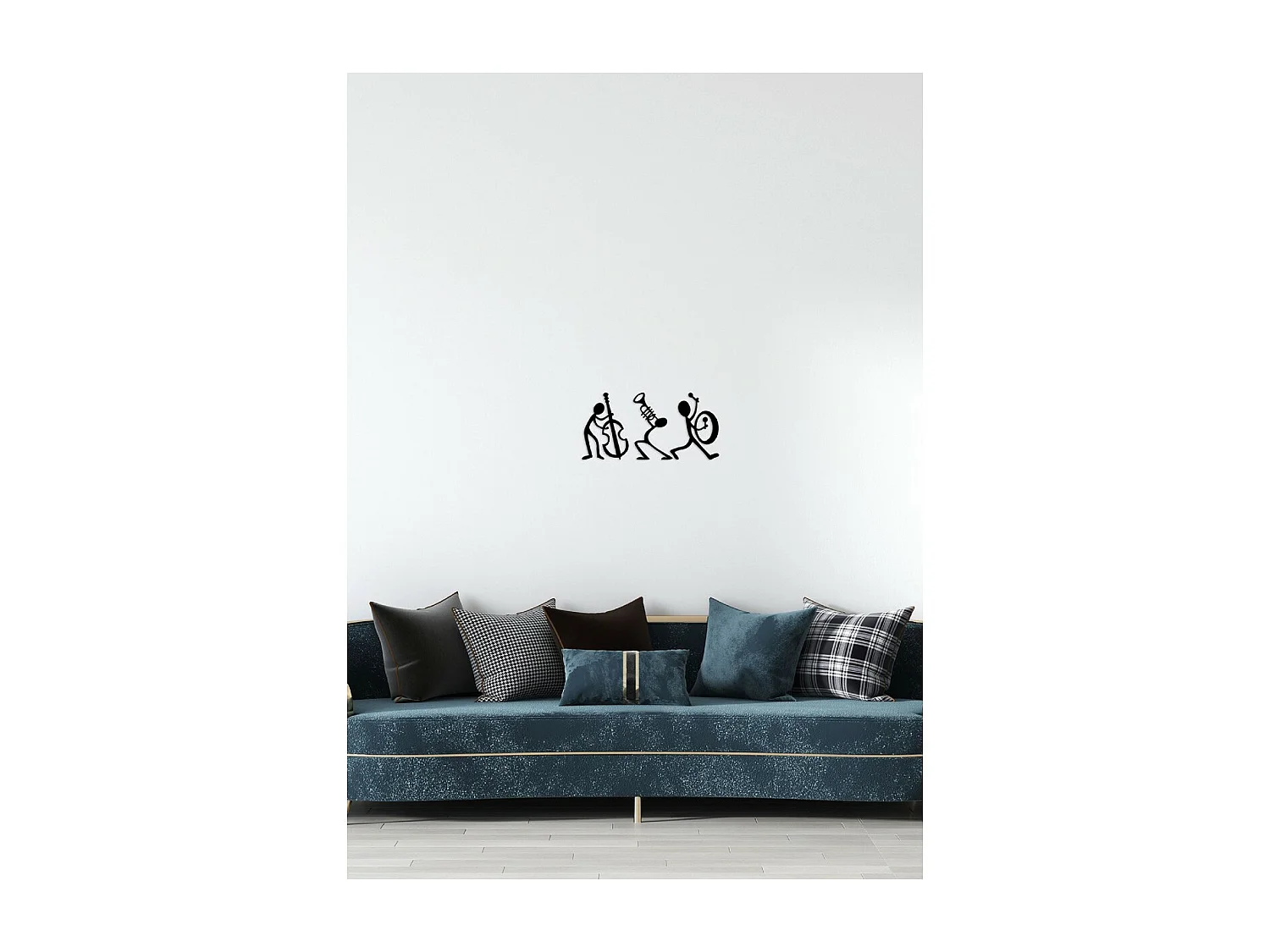 Décoration en Métal Jazz 7, Noir, 83x1,5x42 cm, EPIKASA