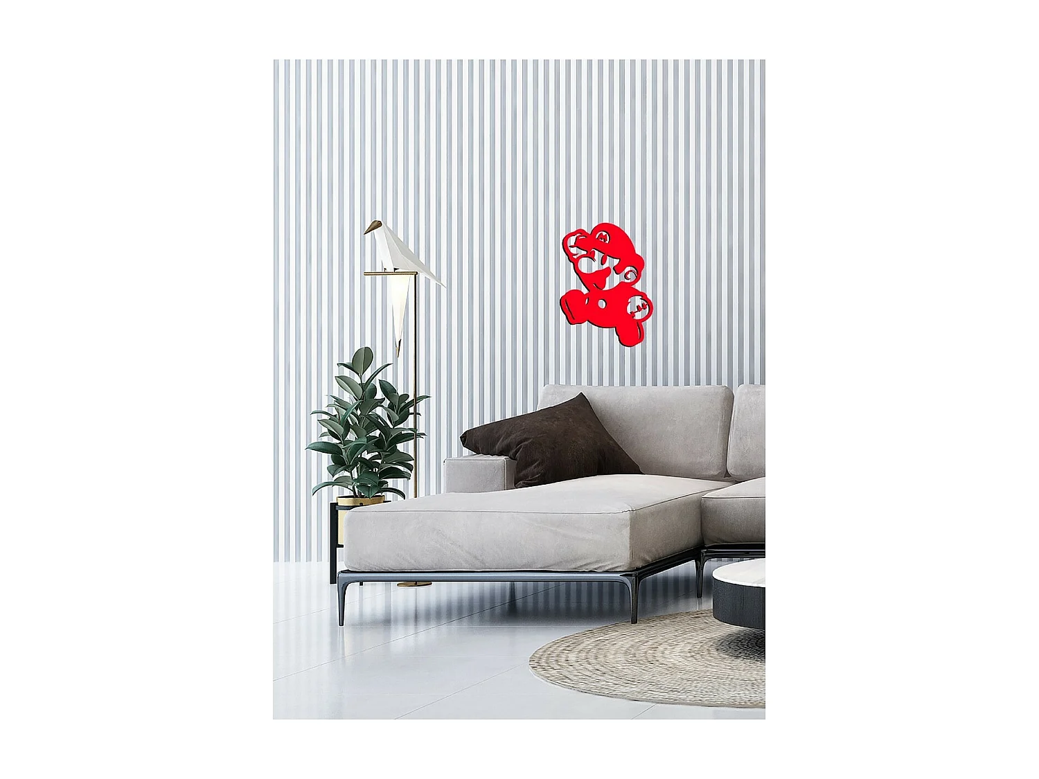 Décoration en Métal Super Mario 1, Rouge, 50x1,5x67 cm, EPIKASA