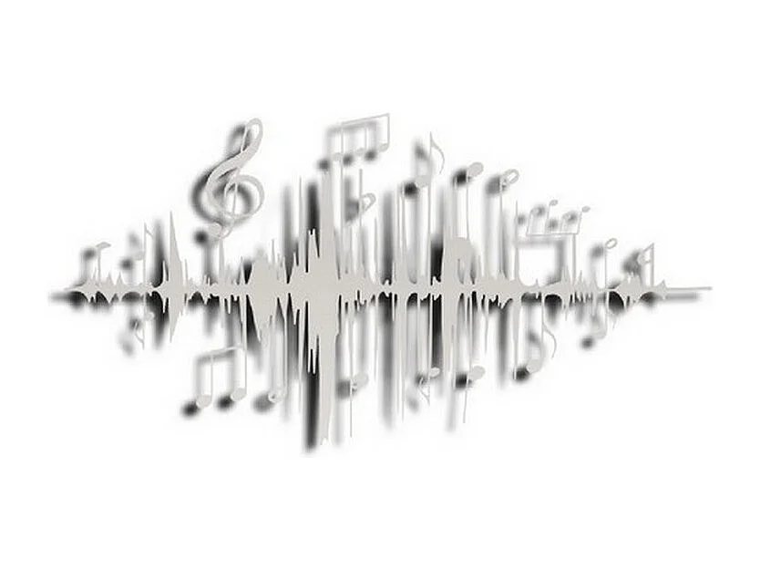 Decoración de Metal Music beat 8, Plata, 101x1,5x52 cm, EPIKASA