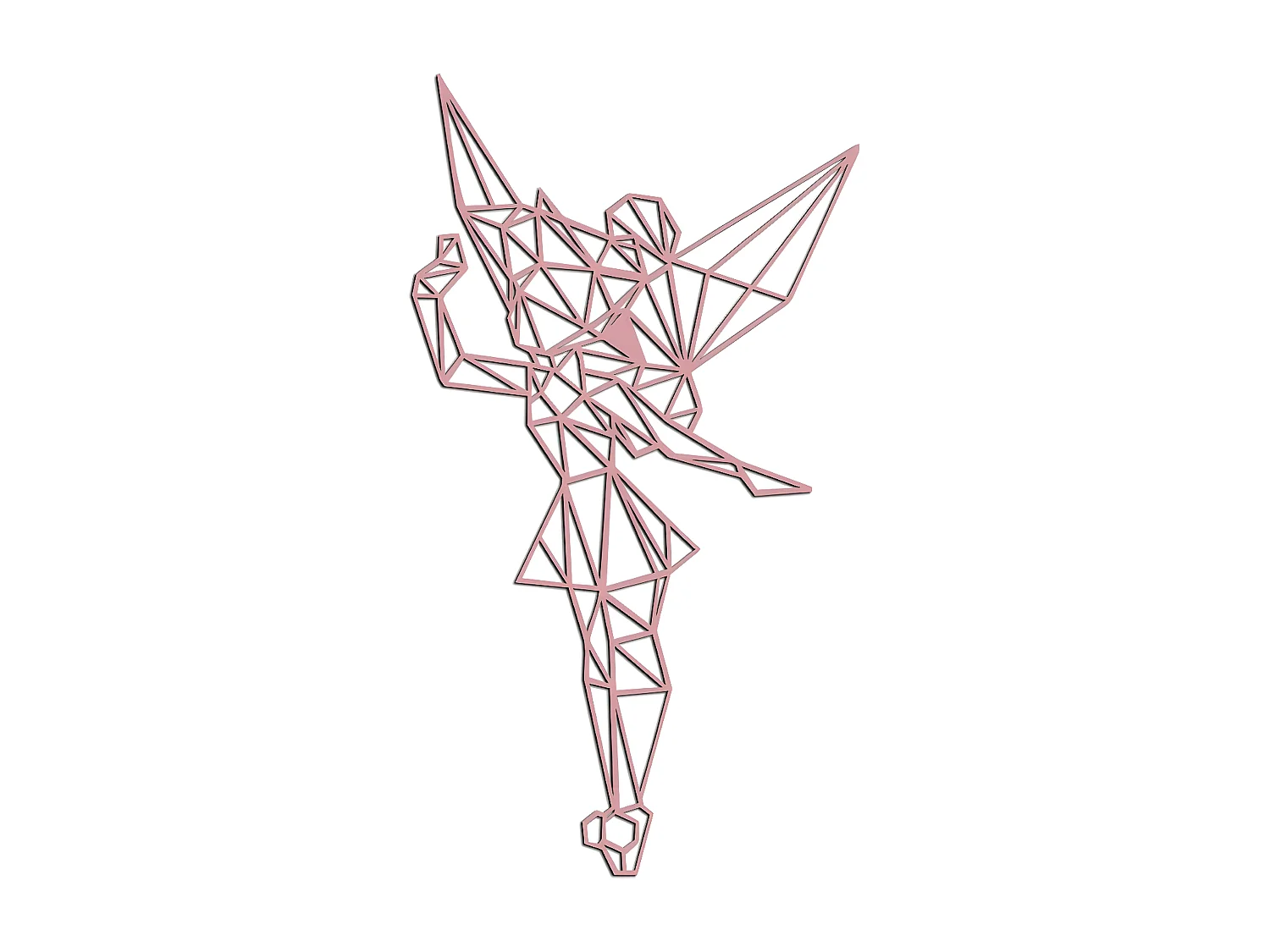 Décoration en Métal Trilly 1, Rose, 51x1,5x91 cm, EPIKASA