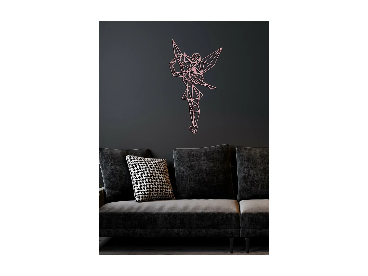 Décoration en Métal Trilly 1, Rose, 51x1,5x91 cm, EPIKASA