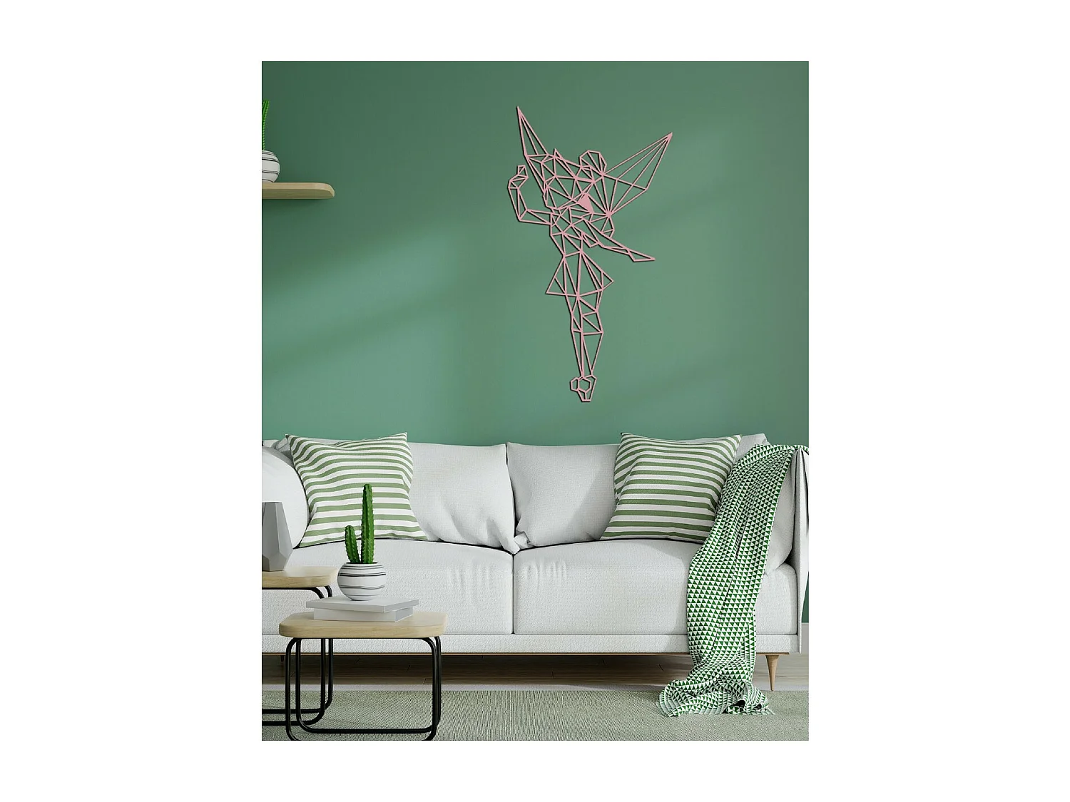 Décoration en Métal Trilly 1, Rose, 51x1,5x91 cm, EPIKASA