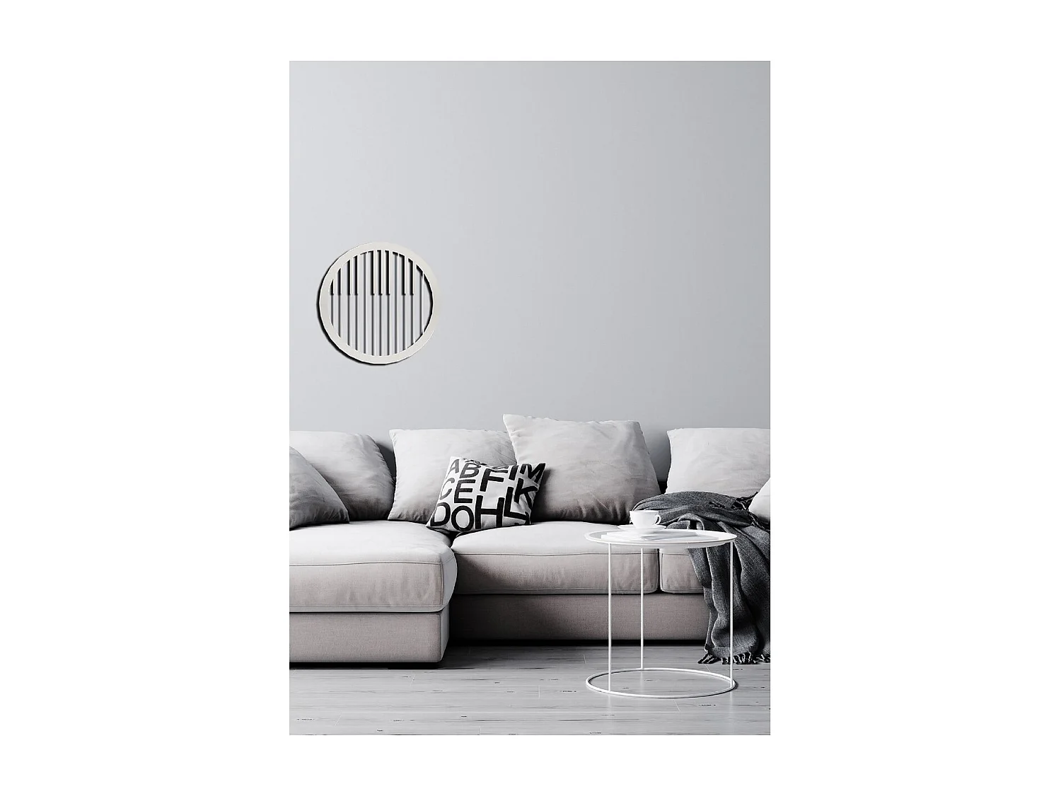 Décoration en Métal Pianoforte 2, Argent, 60x1,5x60 cm, EPIKASA