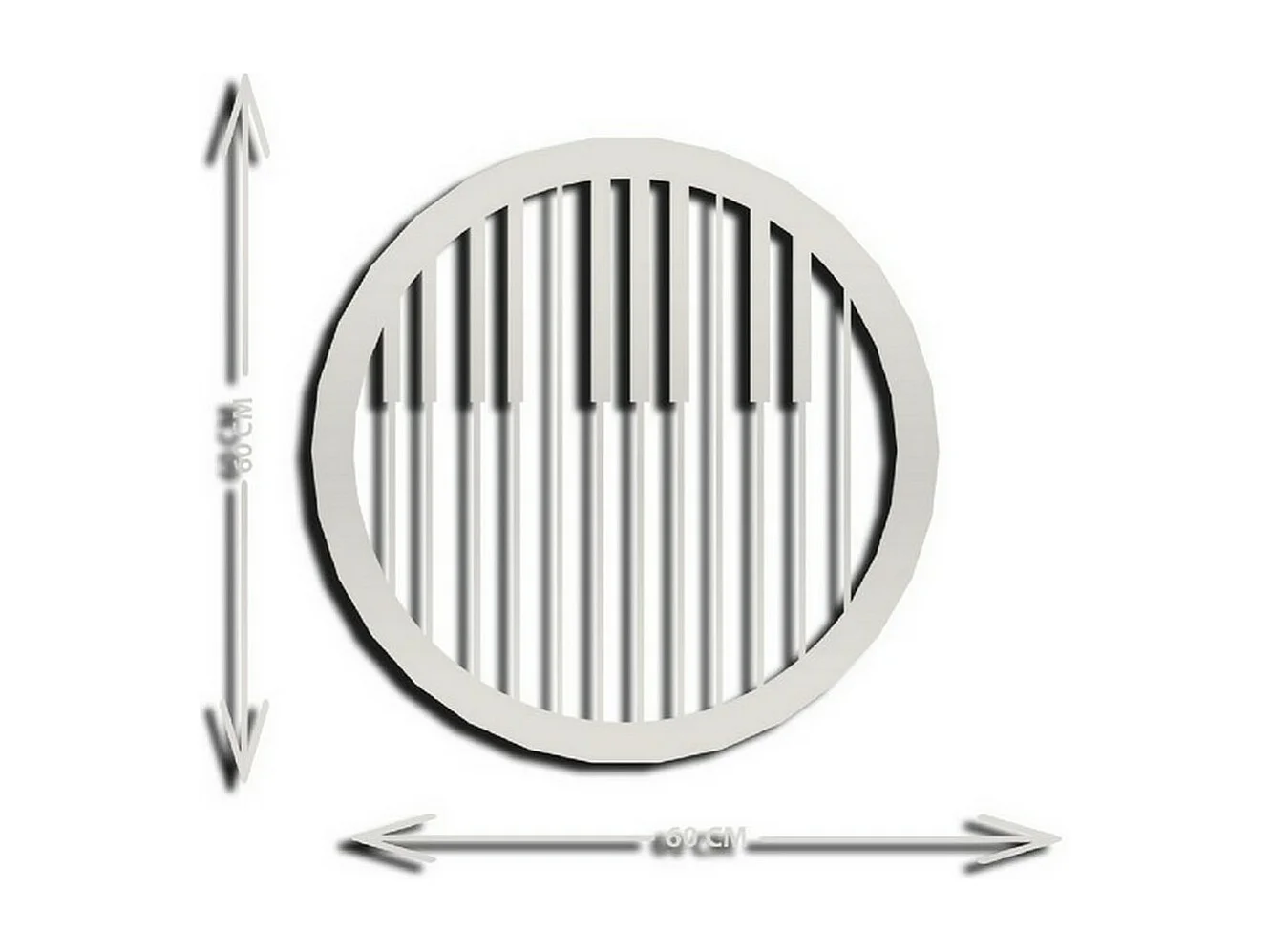 Décoration en Métal Pianoforte 2, Argent, 60x1,5x60 cm, EPIKASA