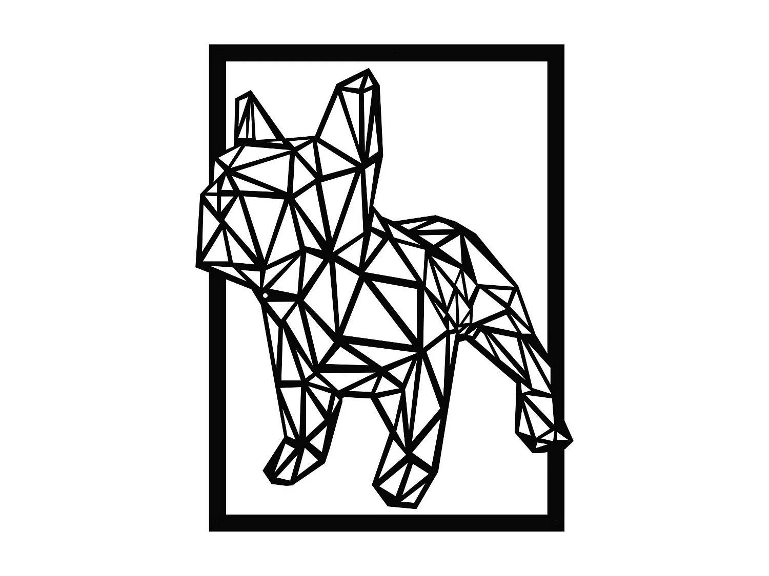 Décoration en Métal Chien 1, Noir, 40x1,5x60 cm, EPIKASA