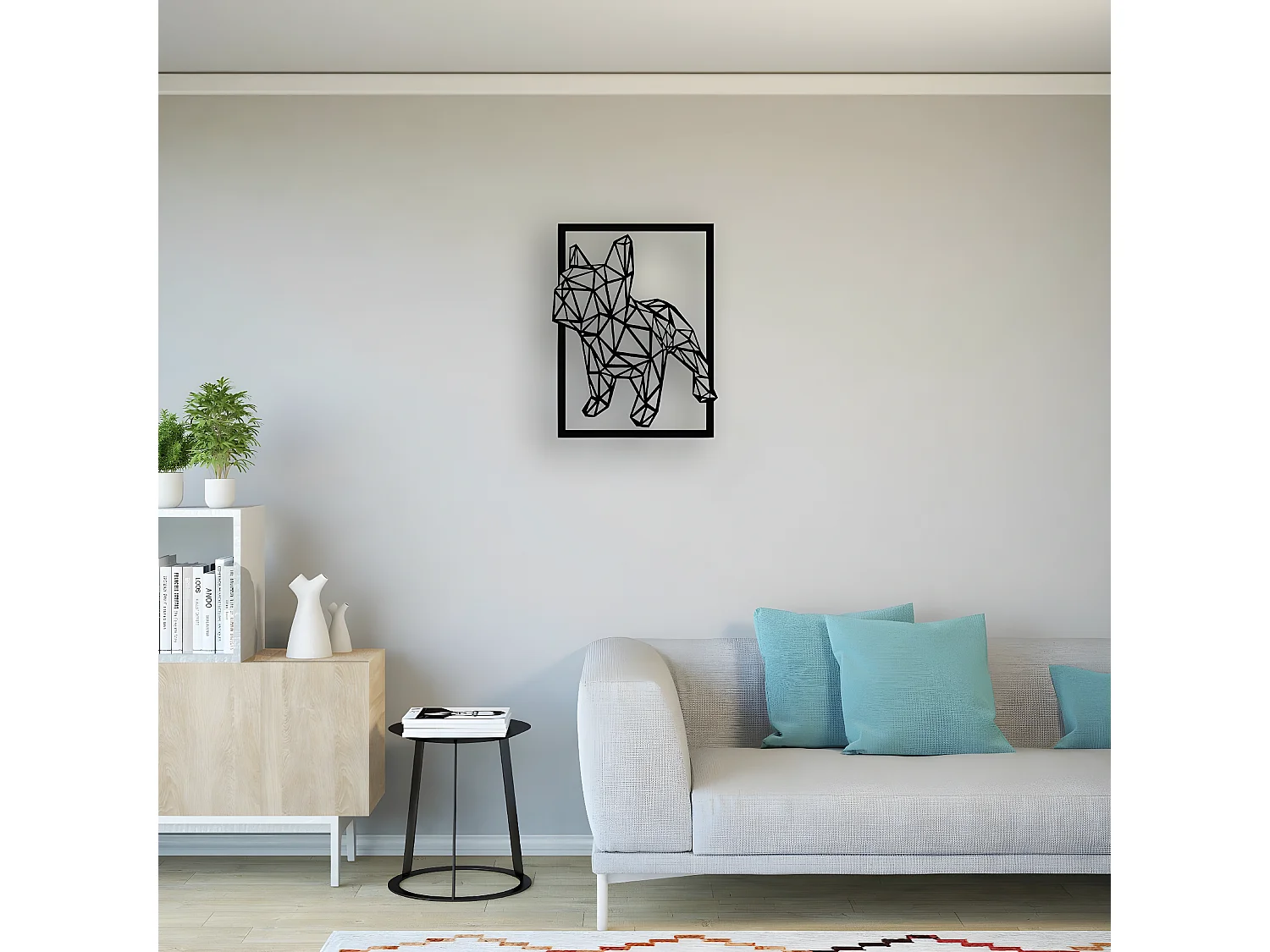 Décoration en Métal Chien 1, Noir, 40x1,5x60 cm, EPIKASA