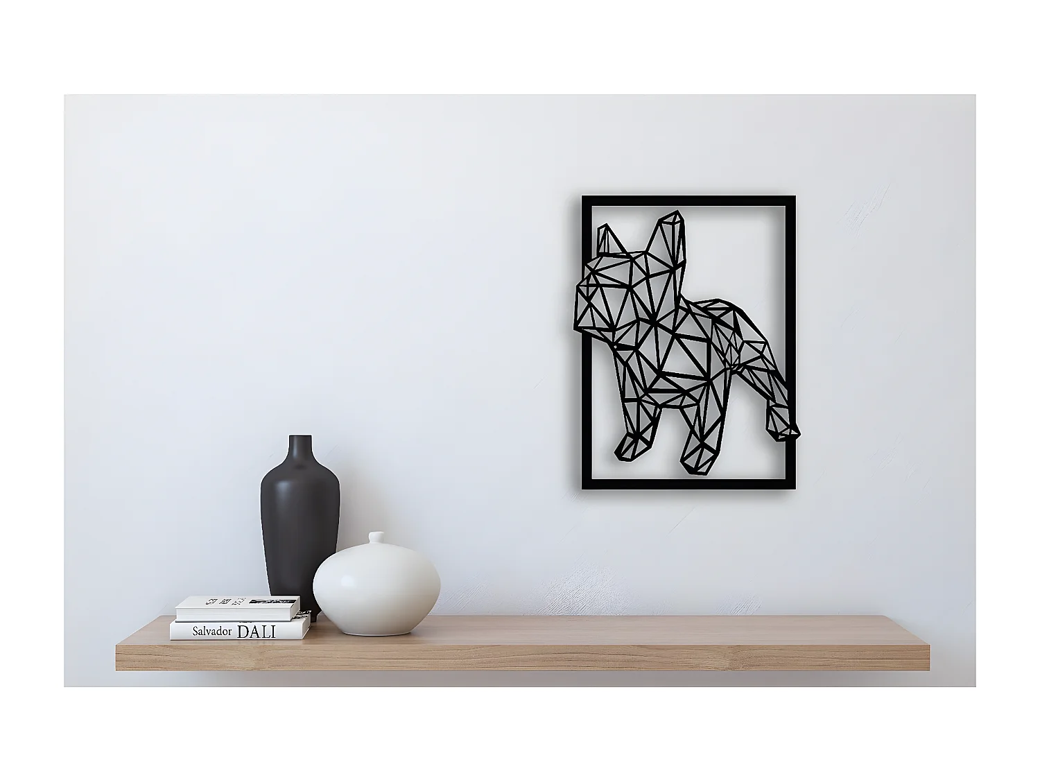 Décoration en Métal Chien 1, Noir, 40x1,5x60 cm, EPIKASA