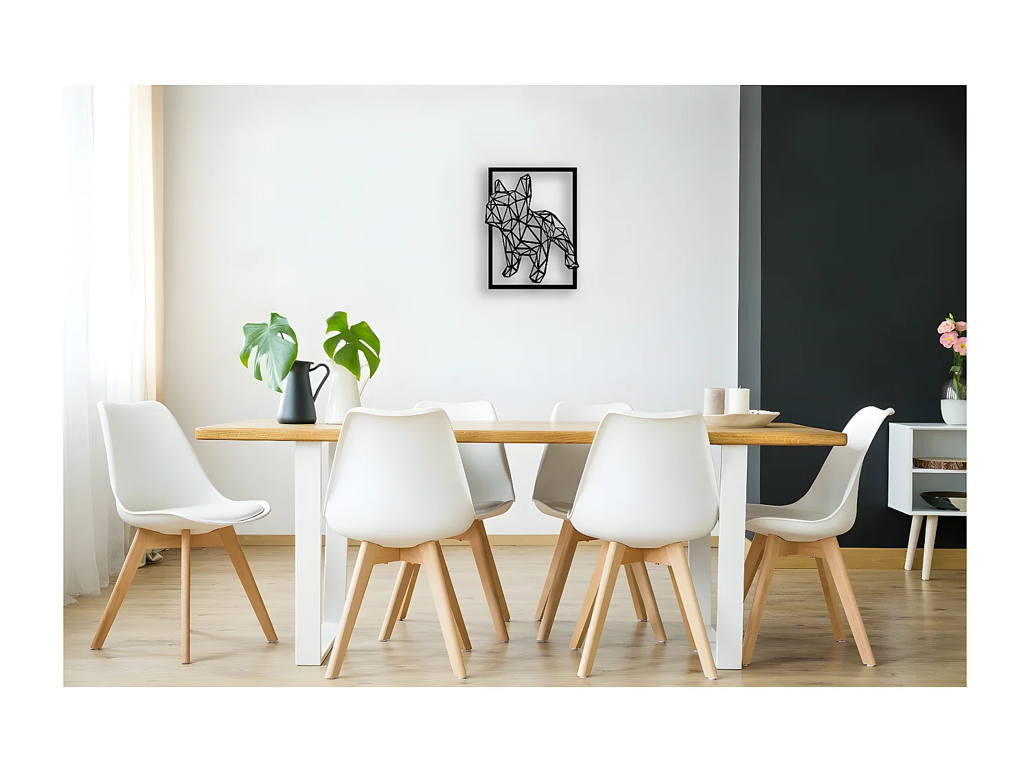 Décoration en Métal Chien 1, Noir, 40x1,5x60 cm, EPIKASA