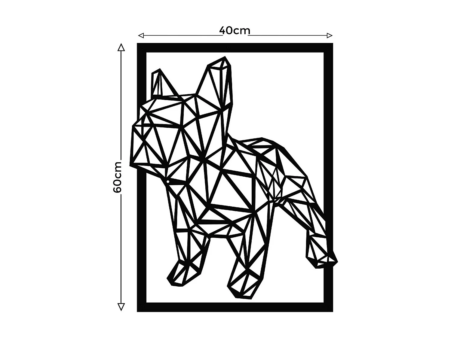 Décoration en Métal Chien 1, Noir, 40x1,5x60 cm, EPIKASA