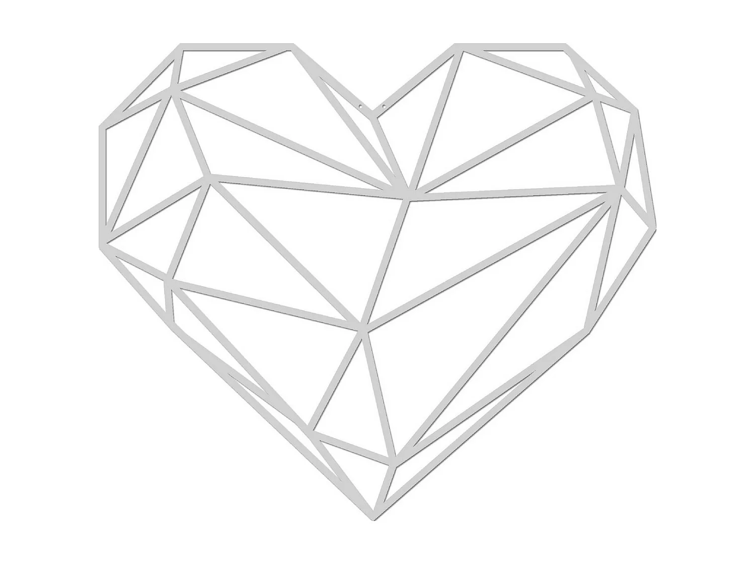 Décoration en Métal Cœur 12, Argent, 47x1,5x40 cm, EPIKASA