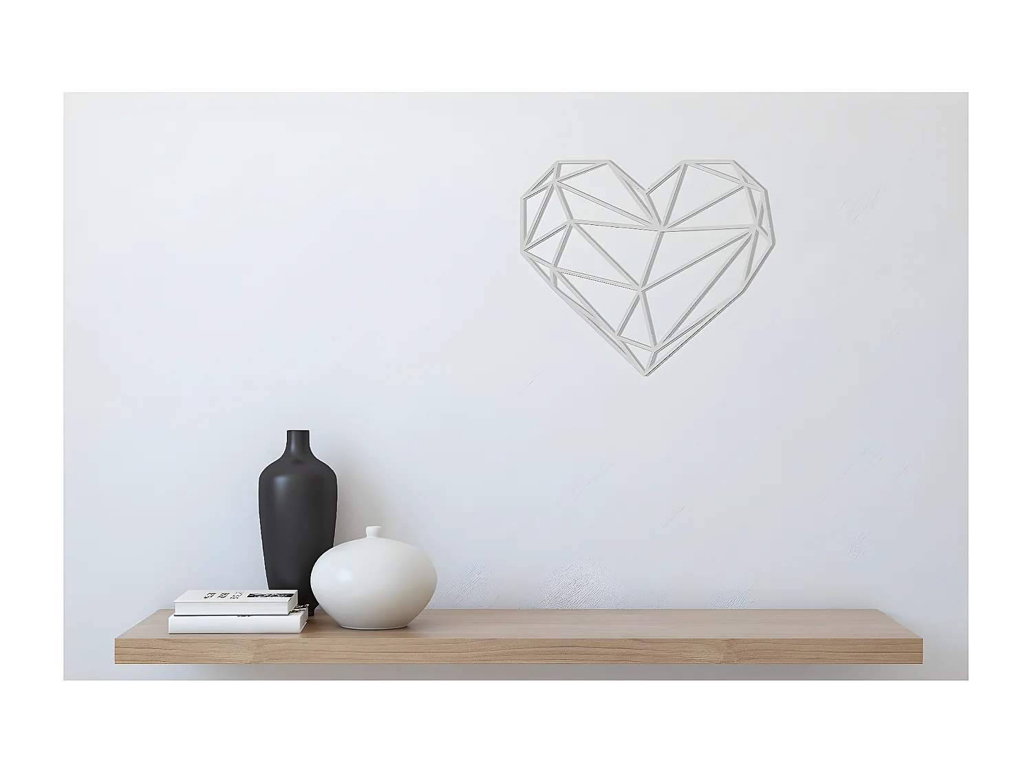 Décoration en Métal Cœur 12, Argent, 47x1,5x40 cm, EPIKASA