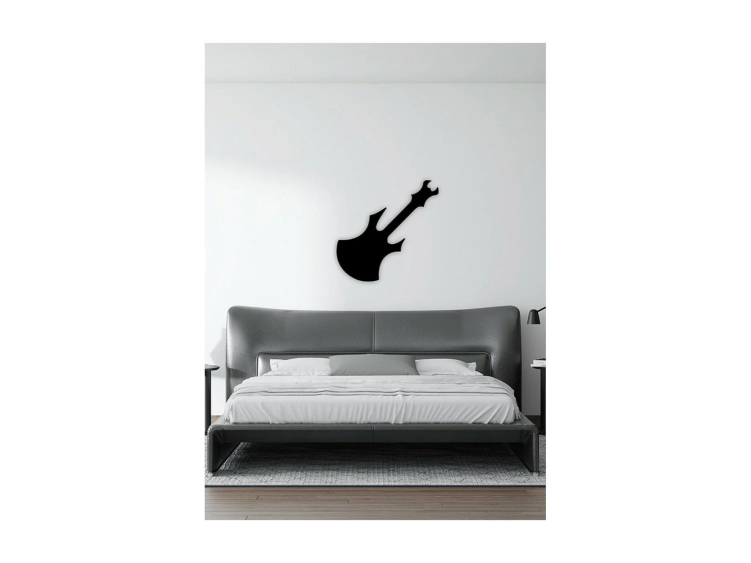 Dekoracja Metalowa Gitara 13, Czarny, 80x1,5x80 cm, EPIKASA