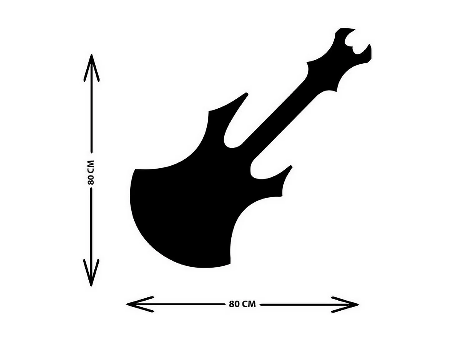 Dekoracja Metalowa Gitara 13, Czarny, 80x1,5x80 cm, EPIKASA