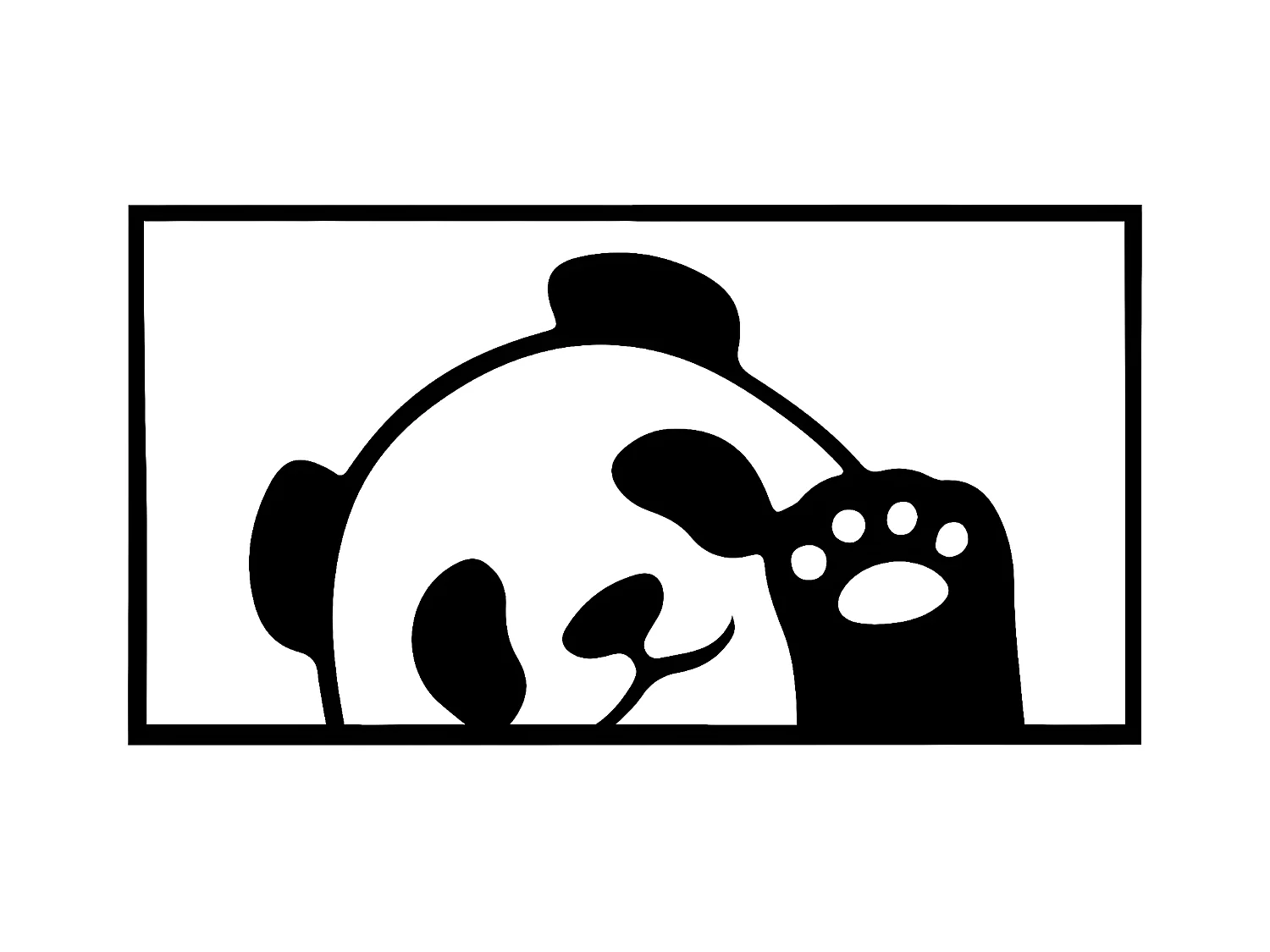 Décoration en Métal Panda 1, Noir, 94x1,5x50 cm, EPIKASA