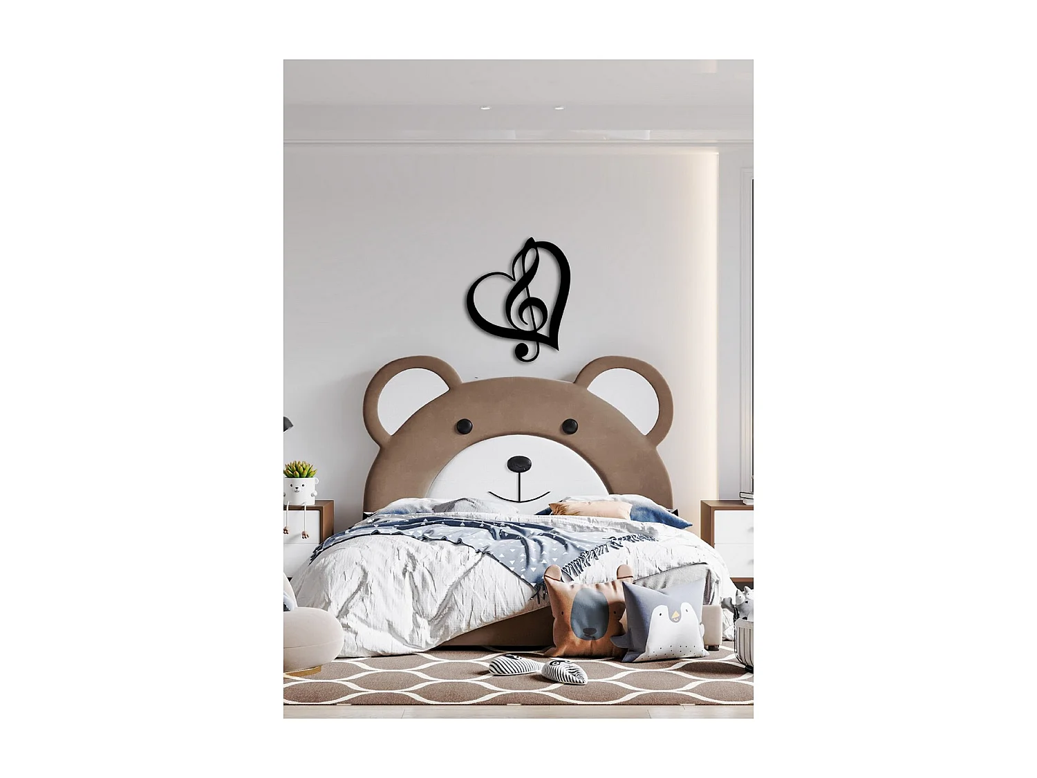 Decorazione in Metallo Chiave di Violino 8, Nero, 50x1,5x60 cm, EPIKASA