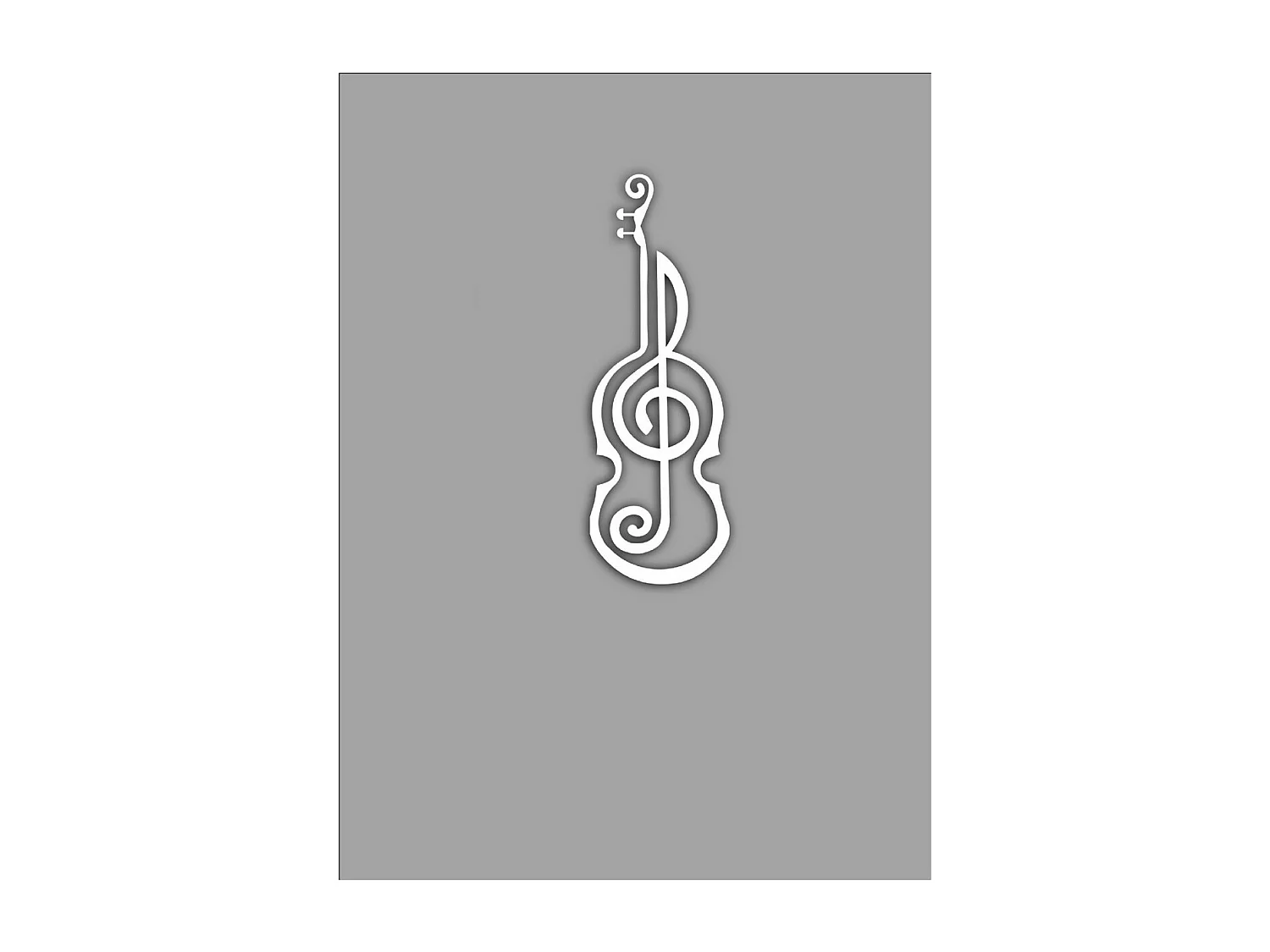 Decoração em Metal Violino 9, Branco, 26x1,5x75 cm, EPIKASA