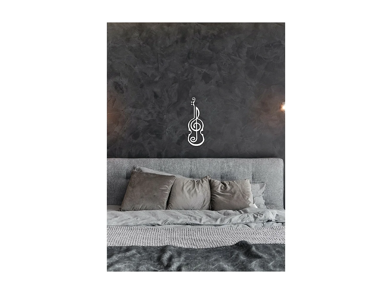 Decoração em Metal Violino 9, Branco, 26x1,5x75 cm, EPIKASA