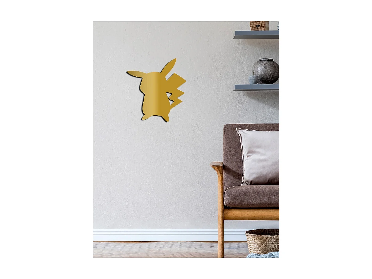 Décoration en Métal Pikachu, Or, 47x1,5x51 cm, EPIKASA